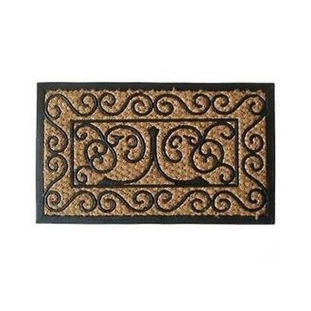 Geo Crafts Geo Crafts G121-TC PAN SCROLL 18 x 30 in. Panama Tuffcor Rectangle Design Coco Doormat G121-TC PAN SCROLL